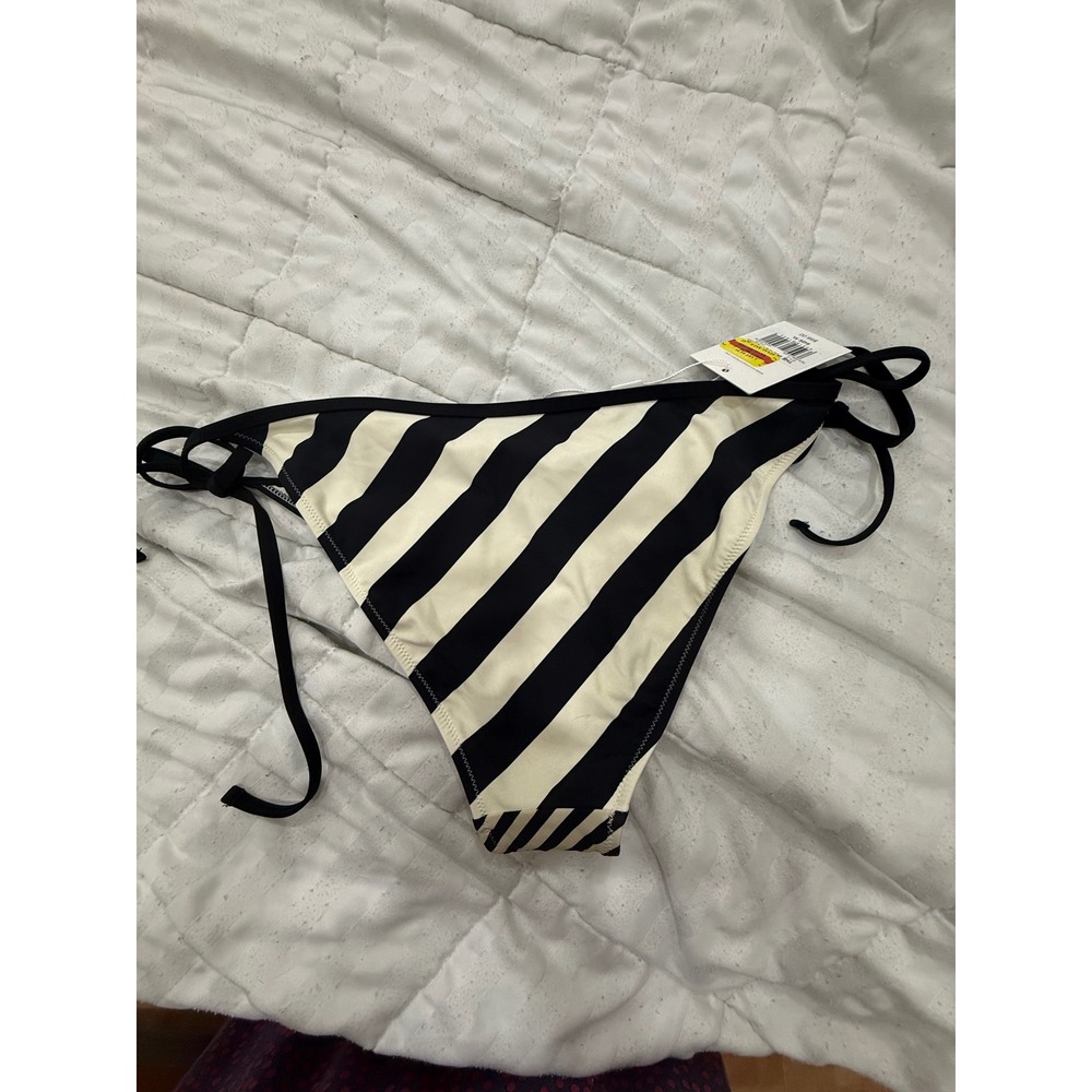 Solid & Striped The Iris String Bikini Bottom Noir Khaki Stripe XL New
